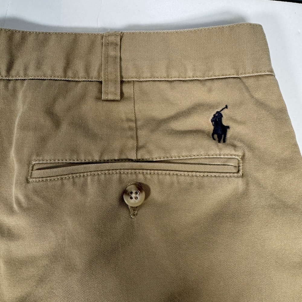 Polo Ralph Lauren Tyler Short Mens 42T Khaki Tan Pleated Cotton Twill Chino Tall - Picture 5 of 12